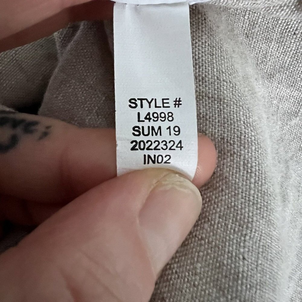 J. Crew Women Beauchamps Linen Popover Blouse Size S Beige Oatmeal Short Sleeve - Picture 5 of 9